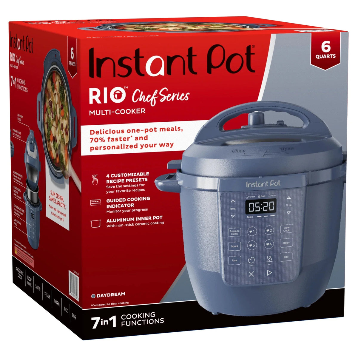 Instant Pot 6QT RIO Chef Series 7-in-1 Multi-Cooker, Black