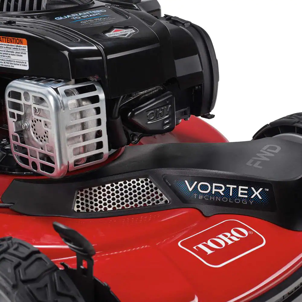 22-Inch High-Wheel Self-Propelled Gas Lawn Mower With Front-Wheel Drive And Grass Bag