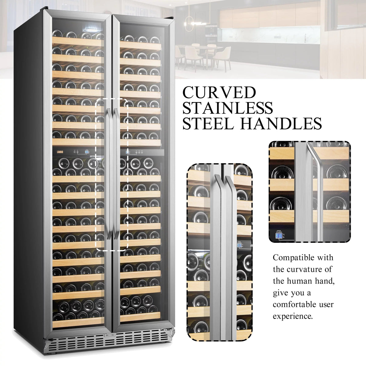 Lanbo 32 Inch 287 Bottle Dual Zone Compressor Freestanding Wine Refrigerator - LW328DD