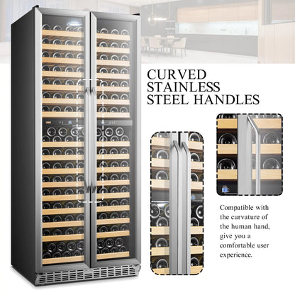 Lanbo 32 Inch 287 Bottle Dual Zone Compressor Freestanding Wine Refrigerator - LW328DD