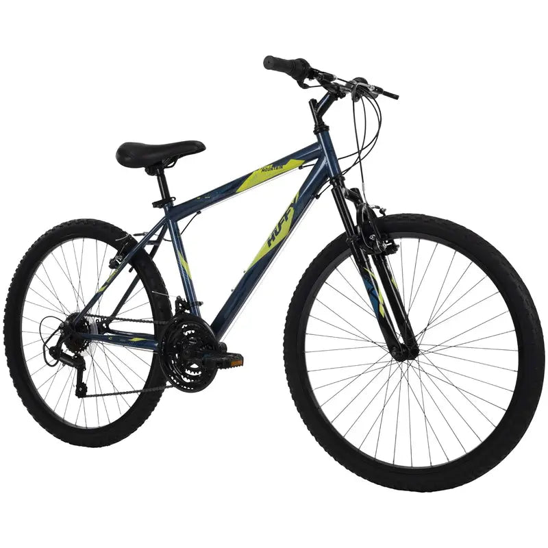 Huffy Hardtail Mountain Bike, Denim Blue, 26 Inch, 21-Speed - Stone Mountain