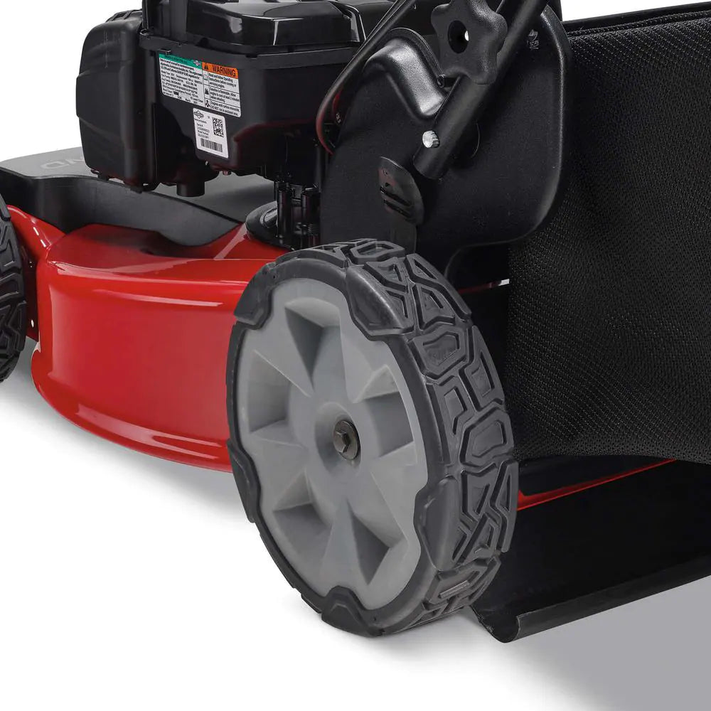 22-Inch High-Wheel Self-Propelled Gas Lawn Mower With Front-Wheel Drive And Grass Bag