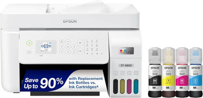Epson Wireless All-in-One Supertank Printer With Scanner, Copier, Fax, ADF & Ethernet - ET-4800