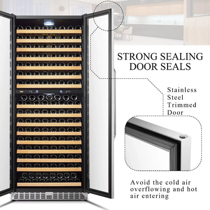 Lanbo 32 Inch 287 Bottle Dual Zone Compressor Freestanding Wine Refrigerator - LW328DD