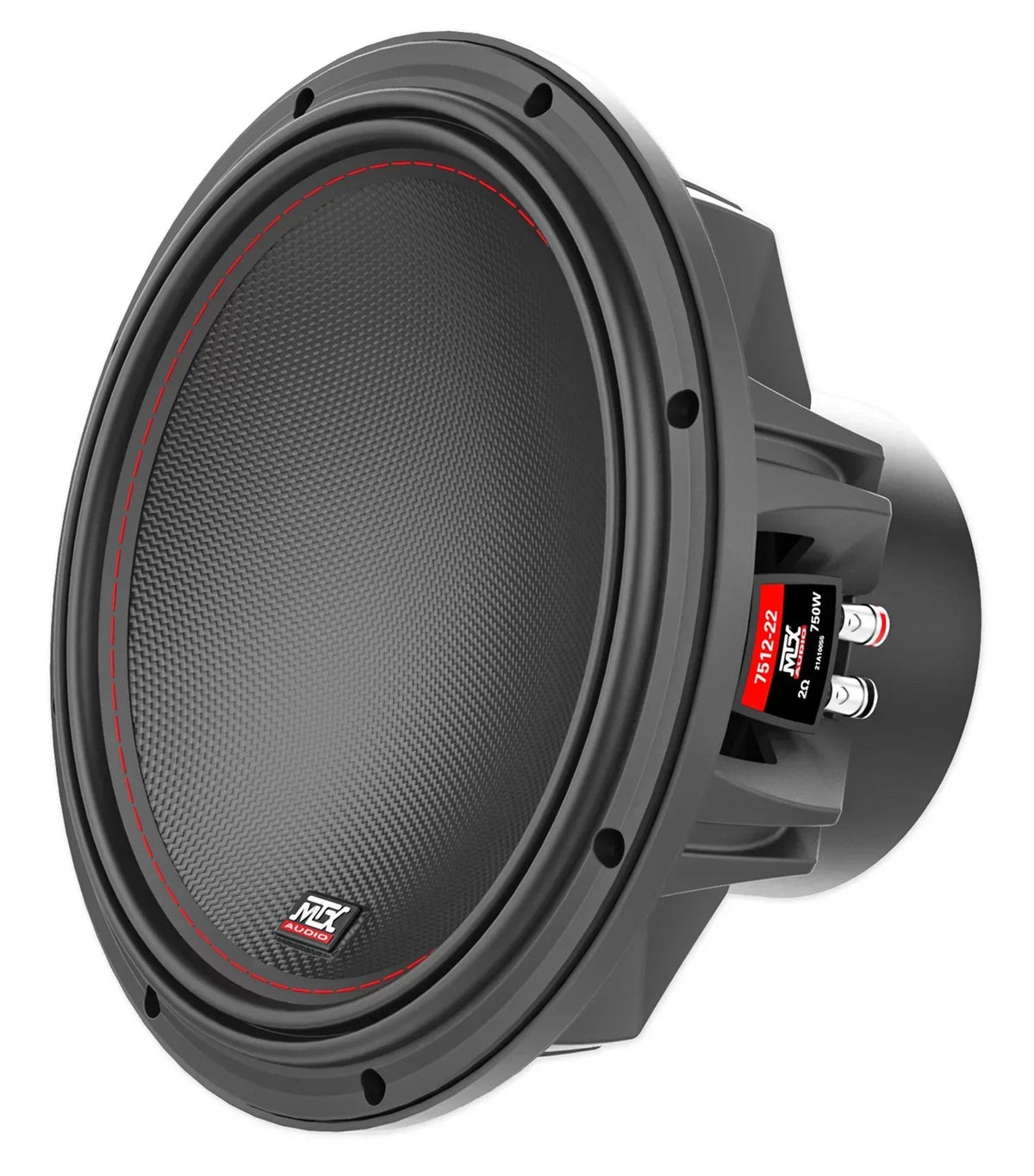 MTX 12 Inch 1500W Peak/750W RMS DVC 2 Ohm Car Subwoofer - 7512-22