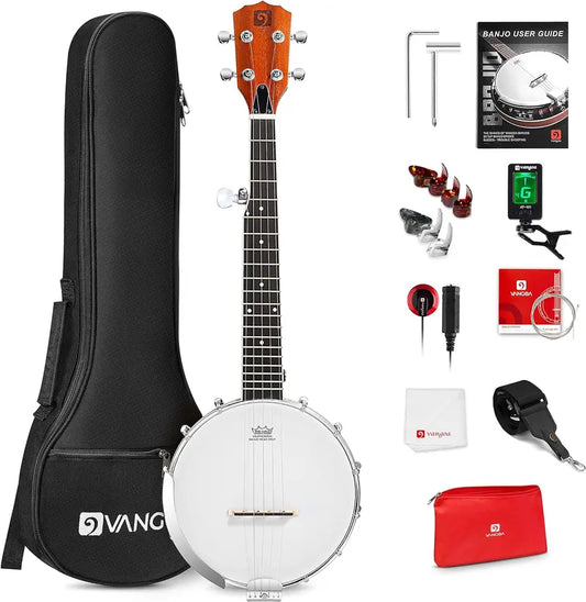 Vangoa 38-Inch 5-String Mahogany Banjo Set With Resonator And Remo Head - VBJ-40
