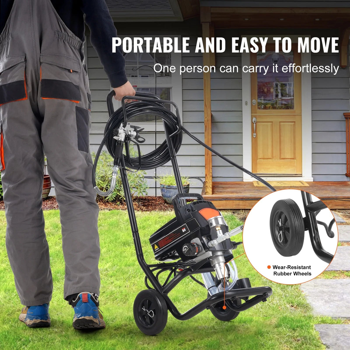 KFFKFF Stand Airless Paint Sprayer 950W 3000PSI With Cart - RP8628 plus