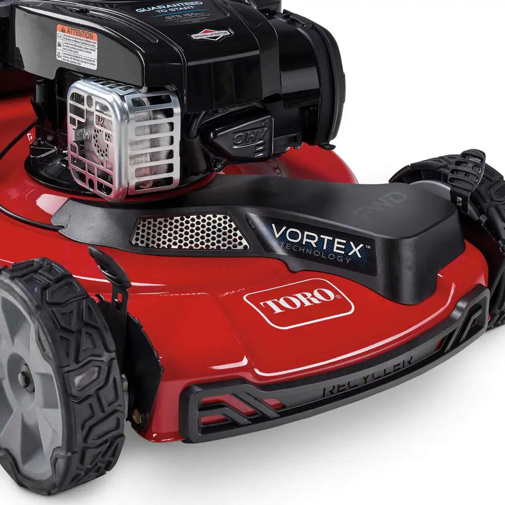 22-Inch High-Wheel Self-Propelled Gas Lawn Mower With Front-Wheel Drive And Grass Bag