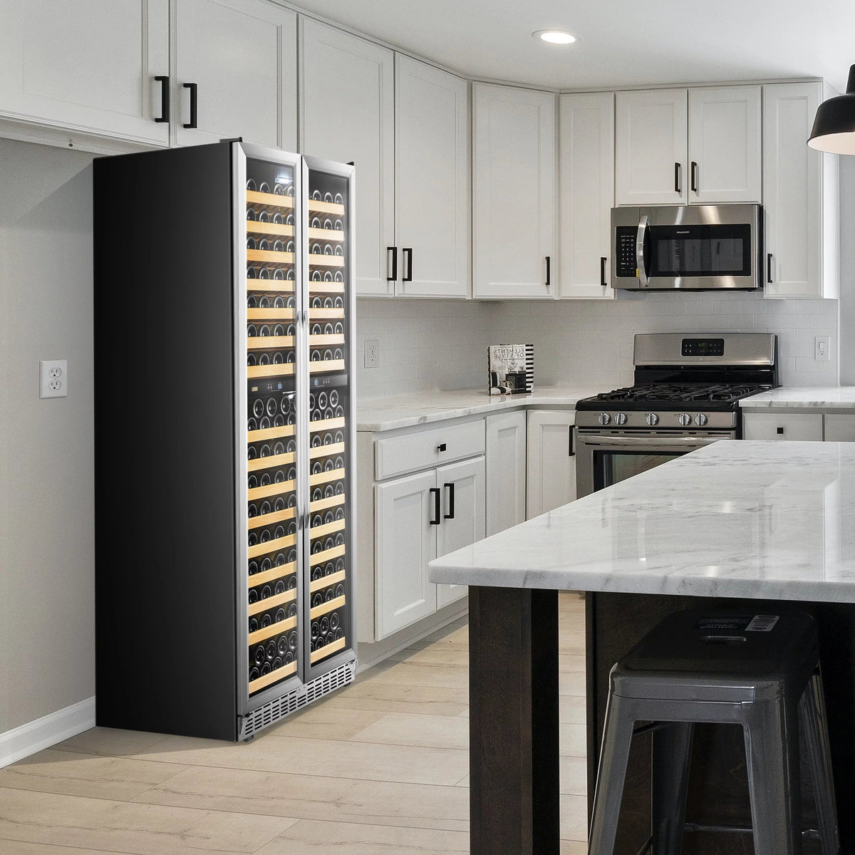 Lanbo 32 Inch 287 Bottle Dual Zone Compressor Freestanding Wine Refrigerator - LW328DD